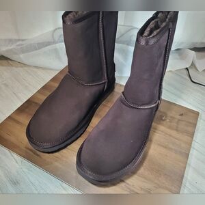 NEW Ausland Women Classic Brown Suede Leather Winter Boot Water Resistant SZ 9.5